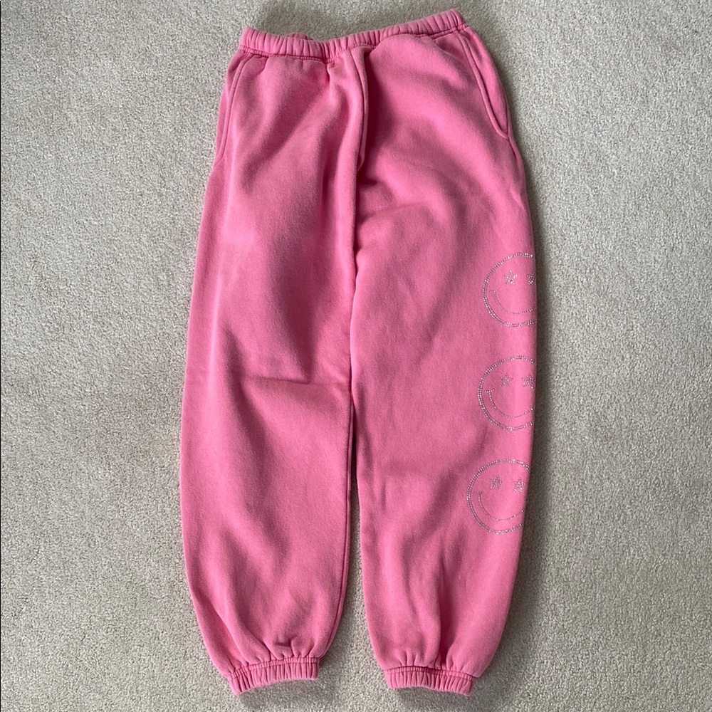 Starfit Pink Rhinestone Sweatpants Size M